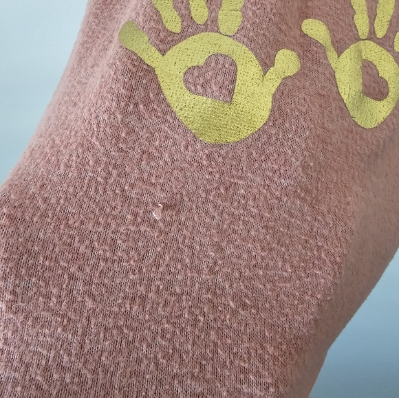 ADORABLE Maternity Hooded Sweater "I Only Make Miracles" Gold Handprints; XL - Picture 2 of 5